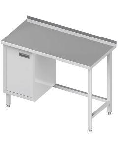 Stół nierdzewny przyścienny z szafką bez półki (L)
