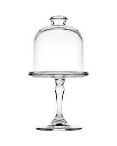 Mini patera szklana z kloszem h 19,8 cm