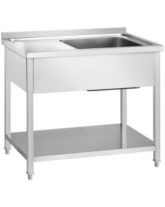 Stół ze zlewem 1-kom.(P),z półką 1200x600x850 mm skręcany