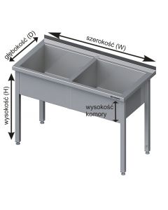 Stół z basenem 2-komorowym
