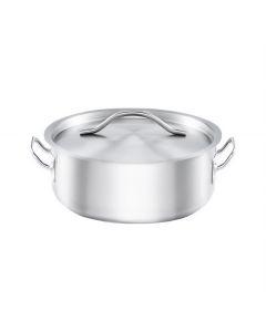 garnek niski z pokrywką, stalowy, Basic, Ø 160 mm, V 1.2 l