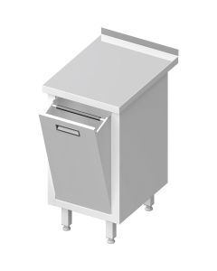 Stół ze stali nierdzewnej przyścienny z koszem uchylnym