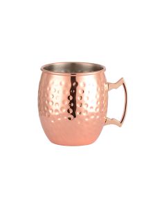 Kubek stalowy, miedziany, młotkowany, V 0.5 l