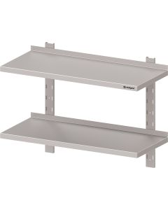 Półka stalowa, wisząca, przestawna, podwójna, 1200x300x660 mm