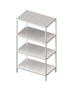 Regał stalowy, magazynowy, skręcany, półki perforowane, 1000x700x1800 mm