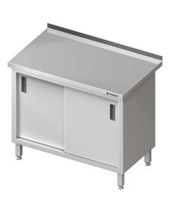Stół stalowy przyścienny z drzwiami suwanymi 1200x600x850 mm