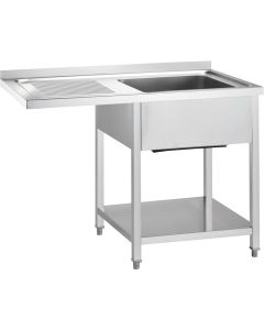 Stół ze zlewem 1-kom.(P) i blatem wystającym 1000x700x900 mm skręcany