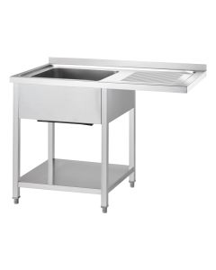 Stół ze zlewem 1-kom.(L) i miejscem na lodówkę lub zmywarkę 1200x700x900 mm skręcany