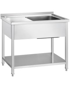 Stół ze zlewem 1-kom.(P),z półką 1000x600x850 mm skręcany