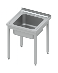 Stół ze zlewem 1-kom.,bez półki 600x600x850 mm skręcany