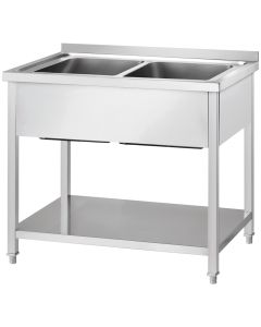 Stół ze zlewem 2-kom.,z półką 1200x700x850 mm skręcany