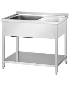 Stół ze zlewem 1-kom.(L),z półką 1200x700x850 mm skręcany