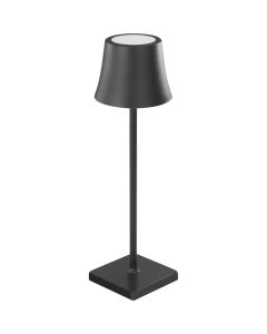 Lampka stołowa LED, bezprzewodowa, czarna, H 375 mm