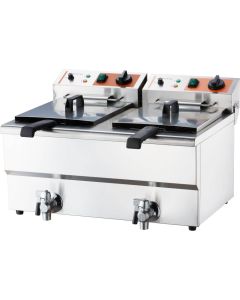 Frytownica elektryczna z kranem 2-komorowa Caterina 2x 8 l