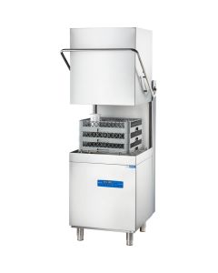 Zmywarko wyparzarka kapturowa z dozownikiem płynu myjącego i pompą płuczącą, sterowanie elektroniczne 10,8 kW