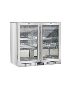 Barowa witryna chłodnicza, stalowa, 2-drzwiowa, V 198 l