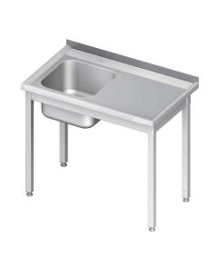 Stół nierdzewny ze zlewem 1-kom (L) bez półki - skręcany